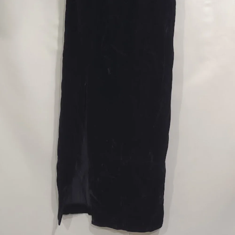 SCOTT MCCLINTOCK VINTAGE 80S/90S BLACK VELVET WITH CREAM LACE BODICE MAXI 6
